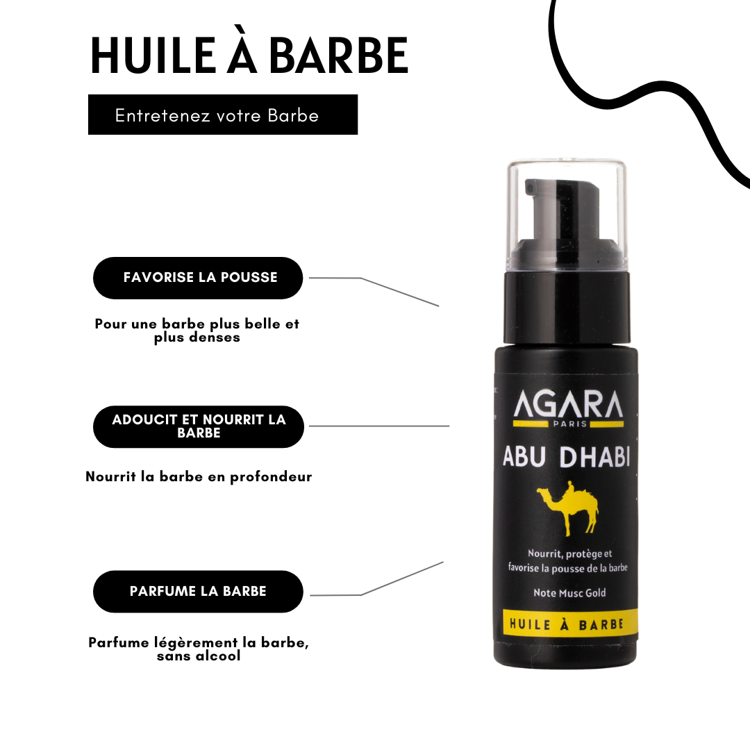 Huile à Barbe Naturelle ABU DHABI Agara - Note de Musc Gold